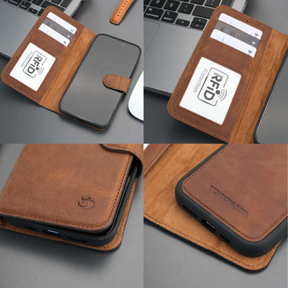 Casper Leather iPhone 15 Pro Wallet Case | Detachable MagSafe Compatible RFID Protection