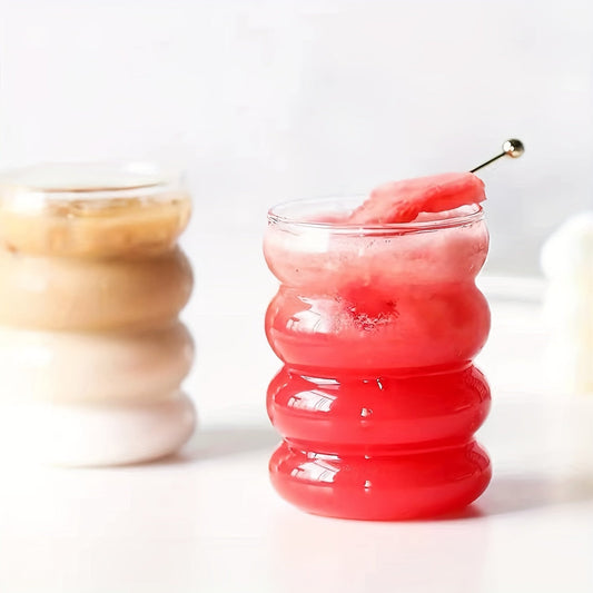 Set of 2 Cute 12oz Glass Cups with Accessories