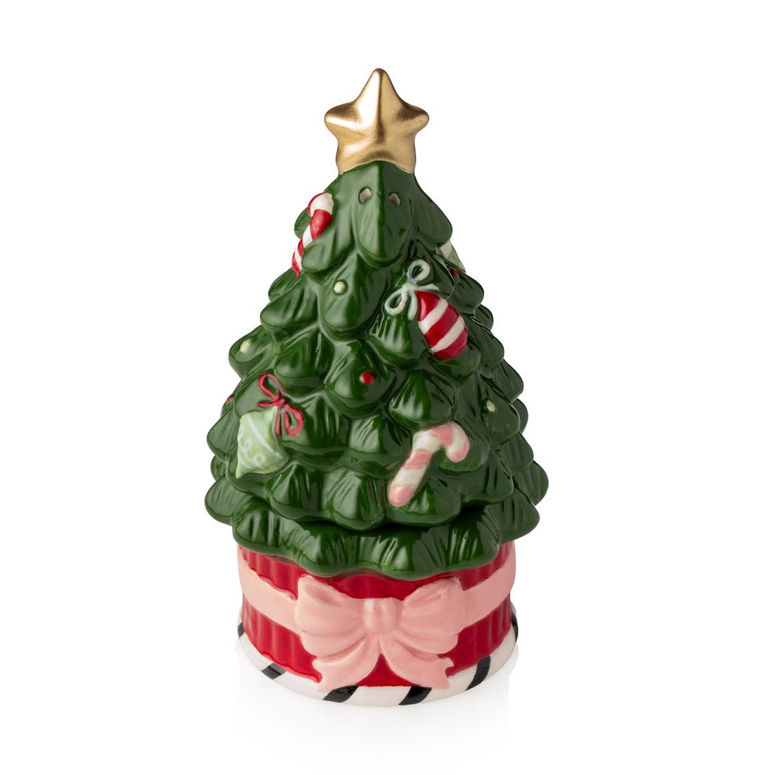 6" Pinkmas Ceramic Tree Salt and Pepper Shaker