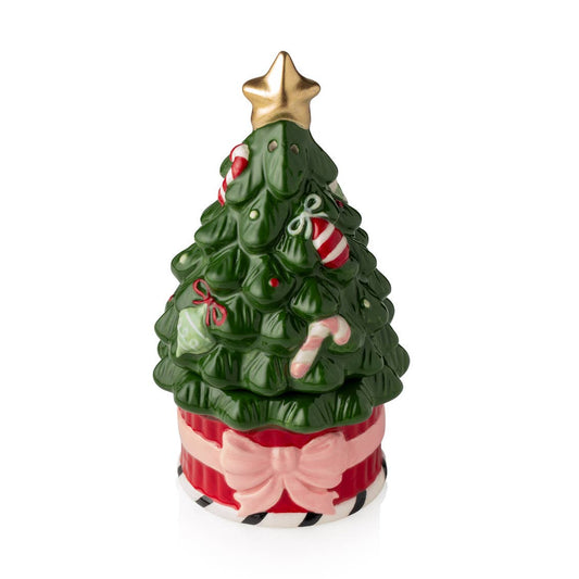 6" Pinkmas Ceramic Tree Salt and Pepper Shaker