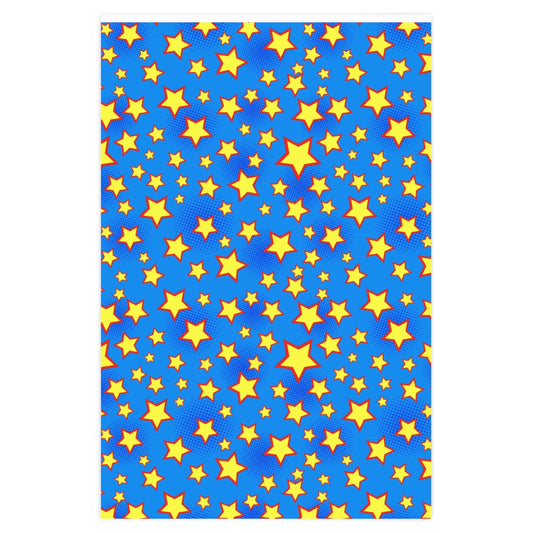 Blue Star Wrapping Paper