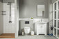 Luna 26" White Bathroom Vanity with Porcelain Top & Brushed Nickel Hardware