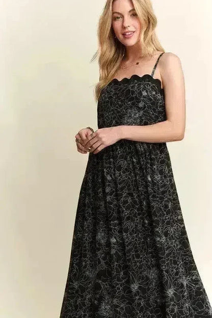 Floral Maxi Cami Dress – Adjustable Straps & Flowy Silhouette