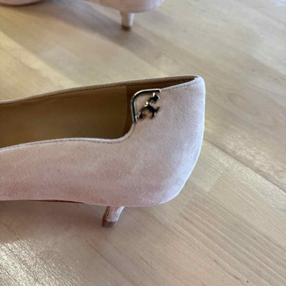 Tory Burch Elizabeth Pointy Toe Pump Shoe Size 7.5  Perfect Blush Suede Heels
