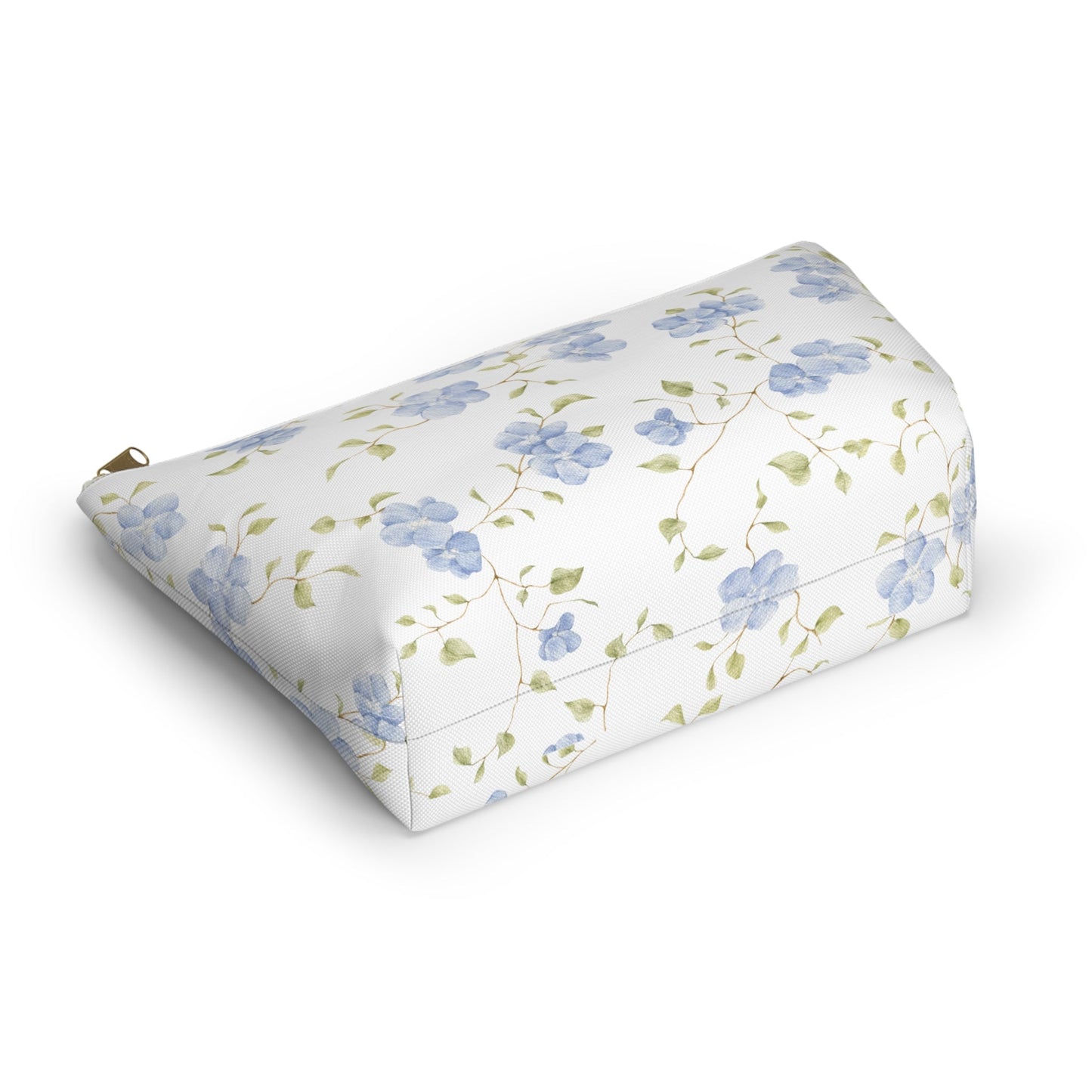 Customizable: Floral Accessory Pouch, Cosmetic Bag, Makeup Organizer, Gift for Her, Travel Essentials, Blue Floral Design