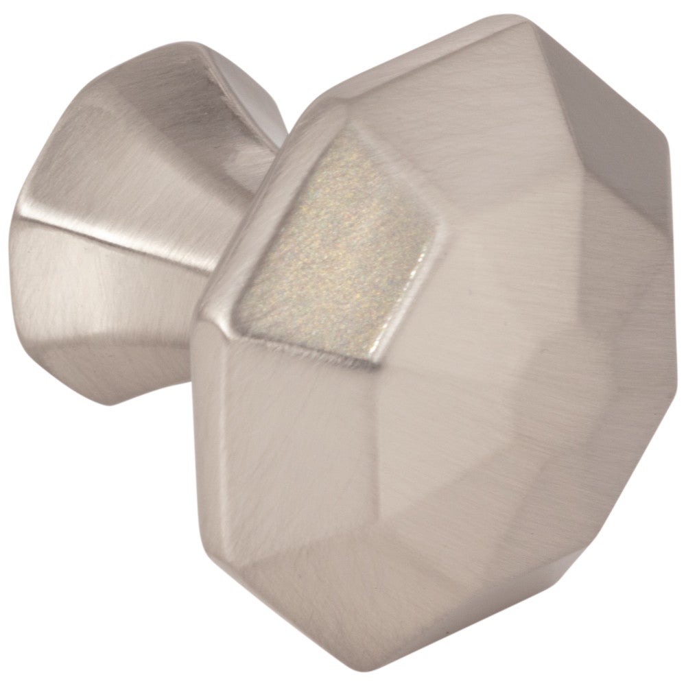 1-1/4" Overall Length Satin Nickel Octagonal Wheeler Cabinet Knob
