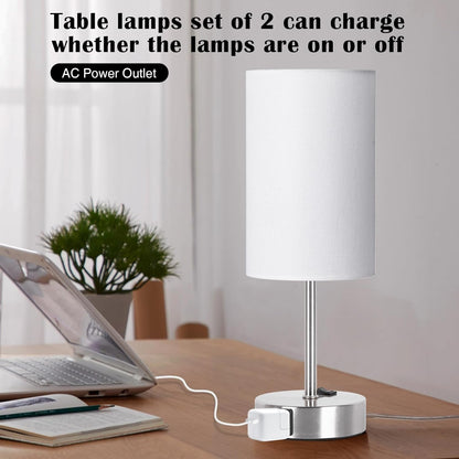 Table Lamp for Bedroom Set of 2, Bedside Small Lamps with 3 Way | Lighting | Kitchen + Metal