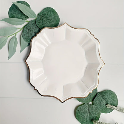 Elegant 60Piece White Disposable Plate Set for Events