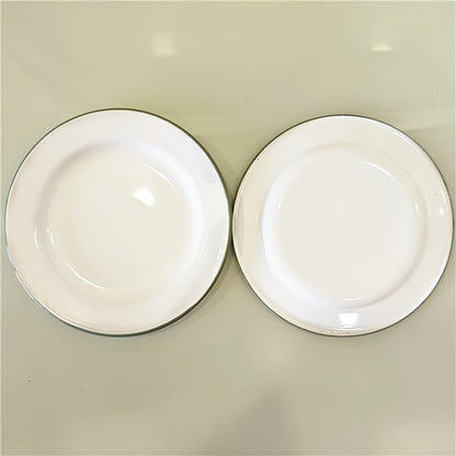 Vintage Enamel Serving Plates Set  Elegant Dining Essential