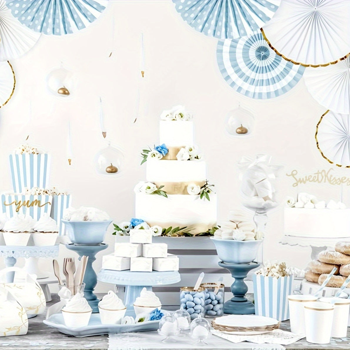 Elegant 60Piece White Disposable Plate Set for Events