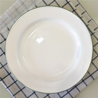 Vintage Enamel Serving Plates Set  Elegant Dining Essential
