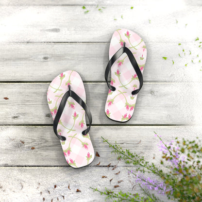 Customizable: Chic Floral Flip Flops for Summer Fun, Beach Vacation Sandals, Garden Party Footwear, Stylish Slip-Ons, Spring Accessories