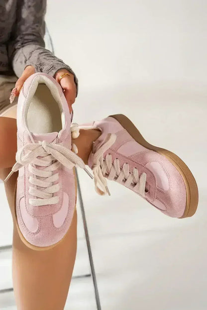 Dusk Blue Suede Sneakers - Two-Tone Lace-Ups - Wholesale Comfort Shoes