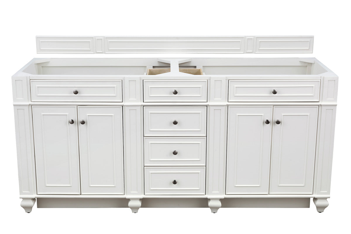 Bristol 72" Double Vanity Cabinet, Bright White