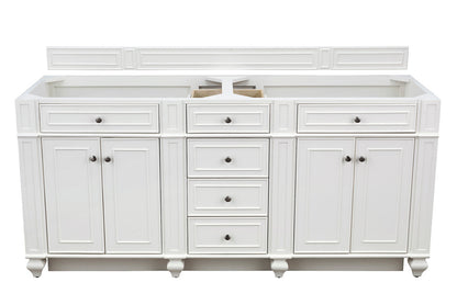 Bristol 72" Double Vanity Cabinet, Bright White