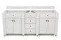 Bristol 72" Double Vanity Cabinet, Bright White
