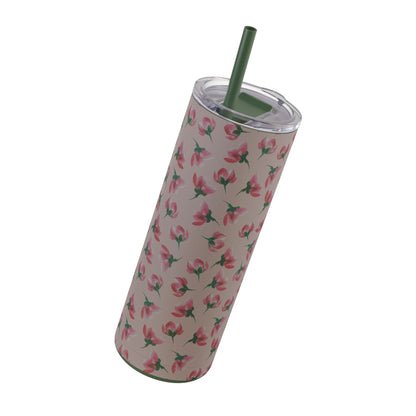 Customizable: Floral Pattern Tumbler, Personalized Gift for Coffee Lovers, Travel Mug for Women, Insulated Drinkware, Trendy Water Bottle
