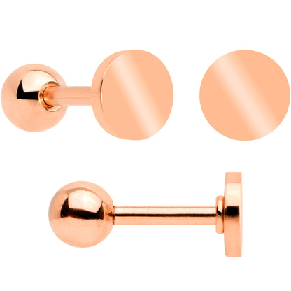 18G Clear CZ Gem Rose Gold Tone Heart Cartilage Tragus Set of 8