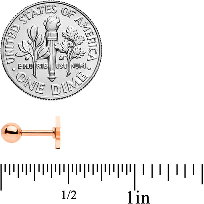 18G Clear CZ Gem Rose Gold Tone Heart Cartilage Tragus Set of 8