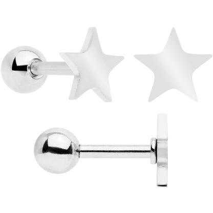 18G Clear CZ Gem Heart Cartilage Tragus Set of 8