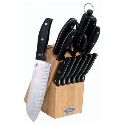 Oster Granger 14 Piece Stainless Steel Cutlery Set with Black Handles