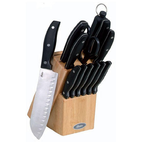 Oster Granger 14 Piece Stainless Steel Cutlery Set with Black Handles