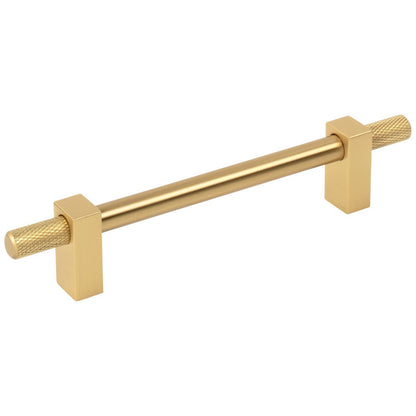 96 mm Center-to-Center Satin Nickel Larkin 4 Knurled Ends Cabinet Bar Pull