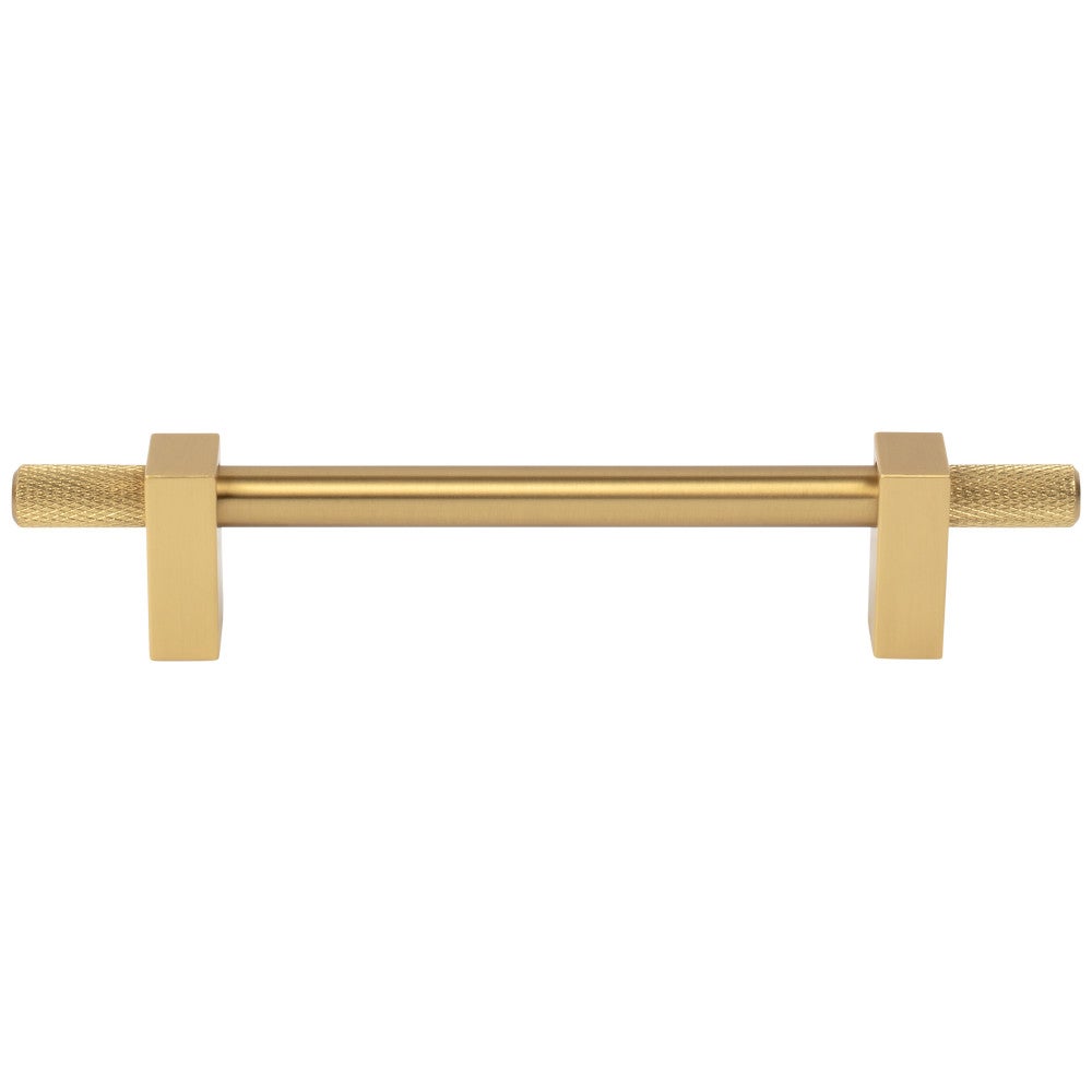 96 mm Center-to-Center Satin Nickel Larkin 4 Knurled Ends Cabinet Bar Pull
