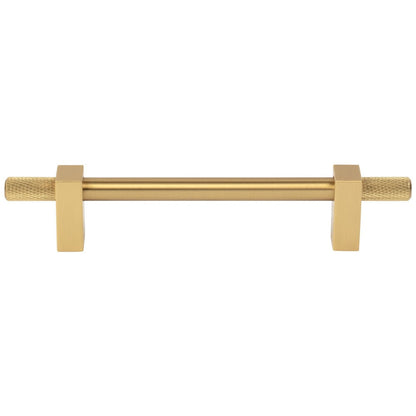 96 mm Center-to-Center Satin Nickel Larkin 4 Knurled Ends Cabinet Bar Pull