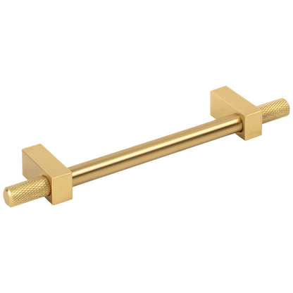 96 mm Center-to-Center Satin Nickel Larkin 4 Knurled Ends Cabinet Bar Pull