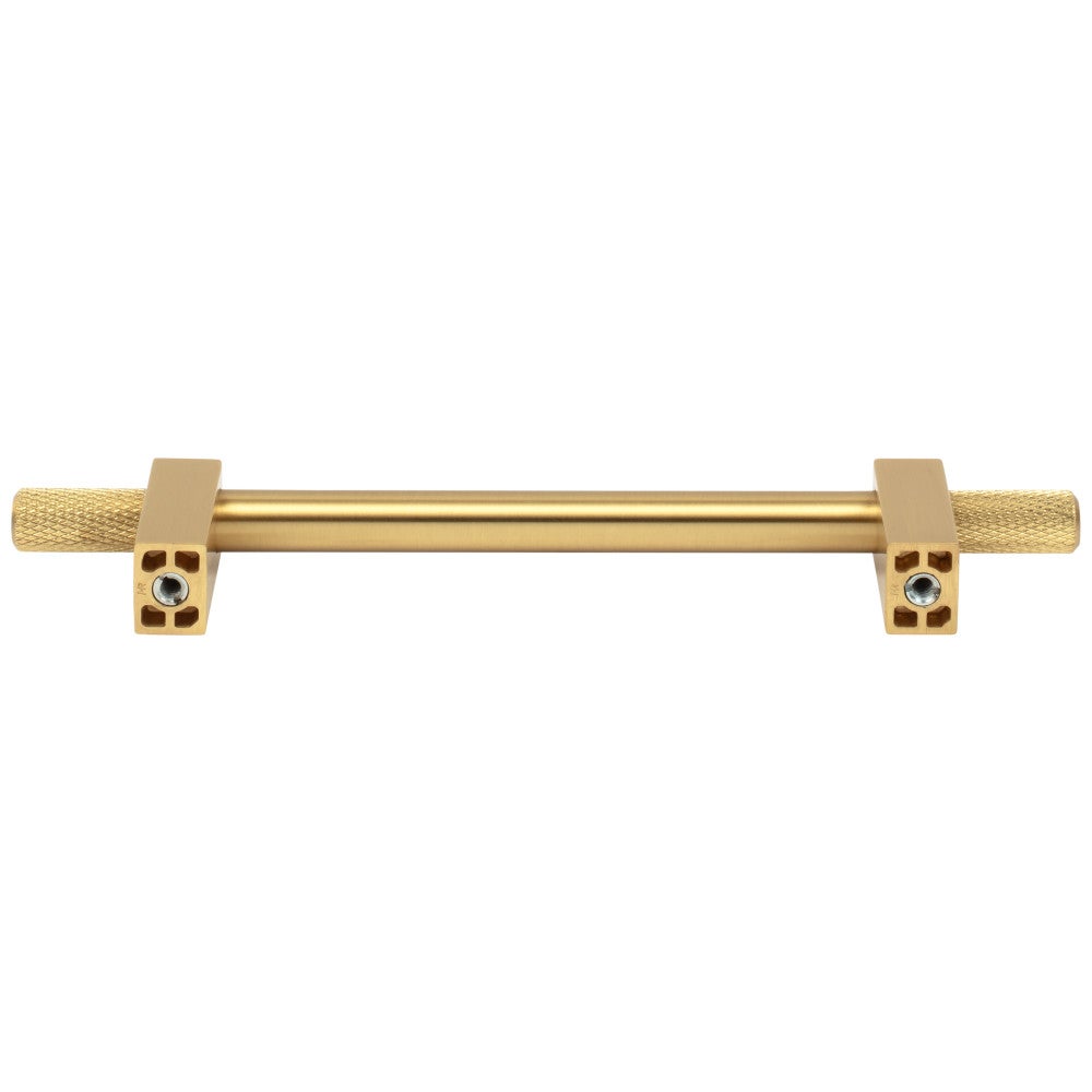 96 mm Center-to-Center Satin Nickel Larkin 4 Knurled Ends Cabinet Bar Pull