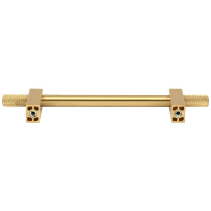 96 mm Center-to-Center Satin Nickel Larkin 4 Knurled Ends Cabinet Bar Pull
