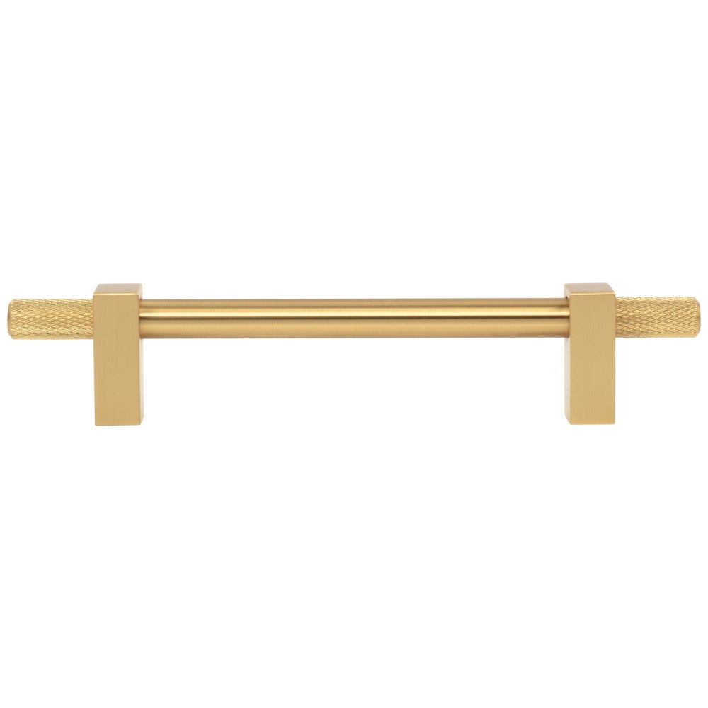 96 mm Center-to-Center Satin Nickel Larkin 4 Knurled Ends Cabinet Bar Pull