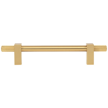 96 mm Center-to-Center Satin Nickel Larkin 4 Knurled Ends Cabinet Bar Pull