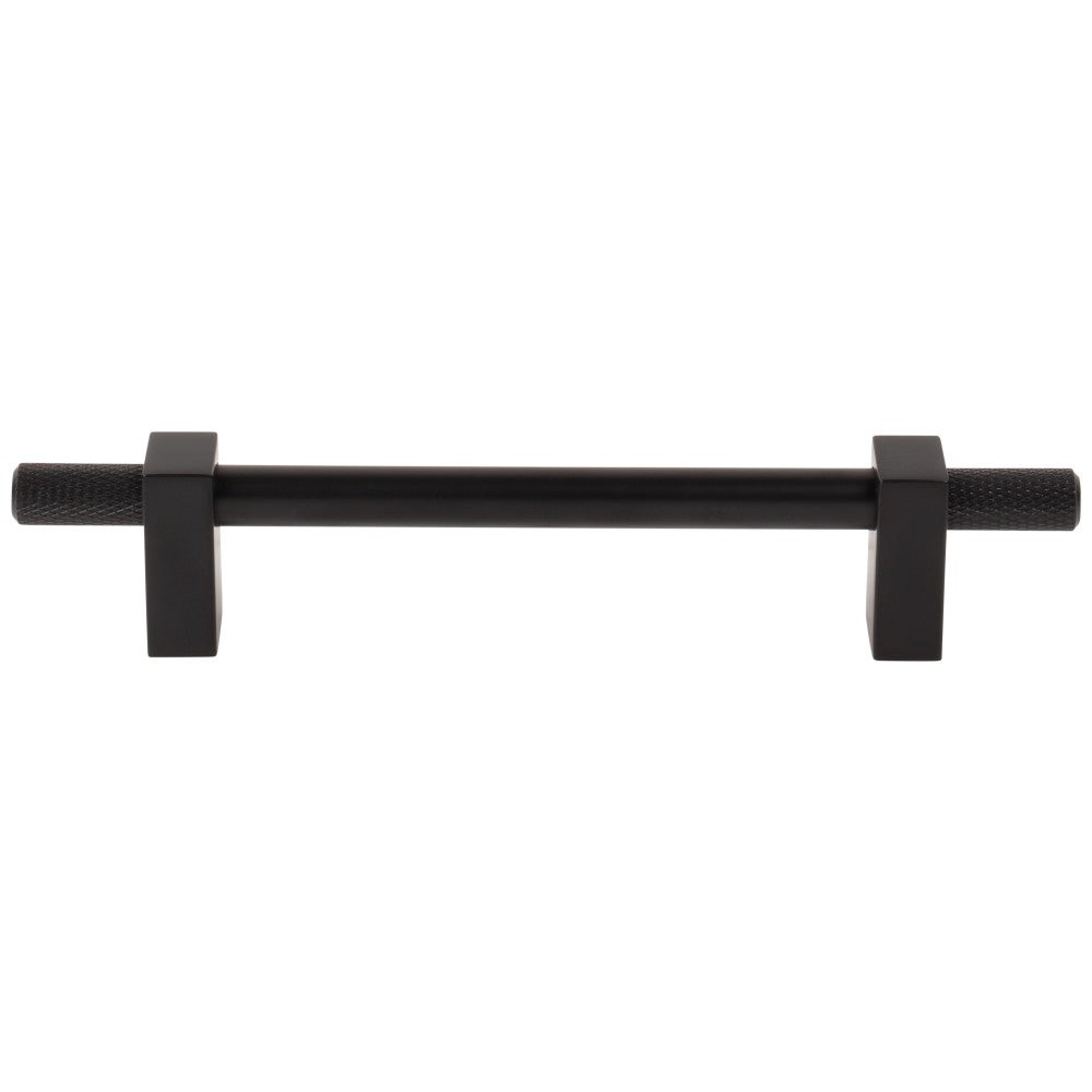 96 mm Center-to-Center Satin Nickel Larkin 4 Knurled Ends Cabinet Bar Pull