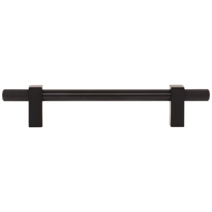 96 mm Center-to-Center Satin Nickel Larkin 4 Knurled Ends Cabinet Bar Pull