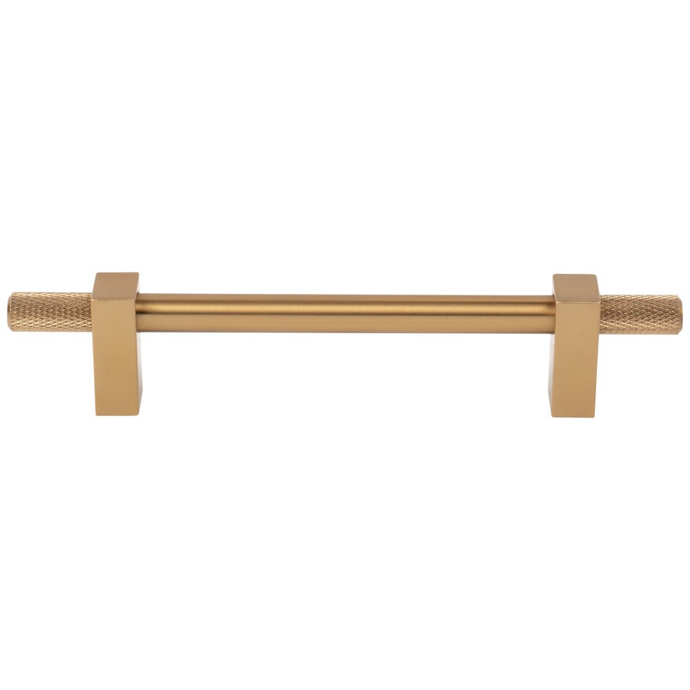 96 mm Center-to-Center Satin Nickel Larkin 4 Knurled Ends Cabinet Bar Pull