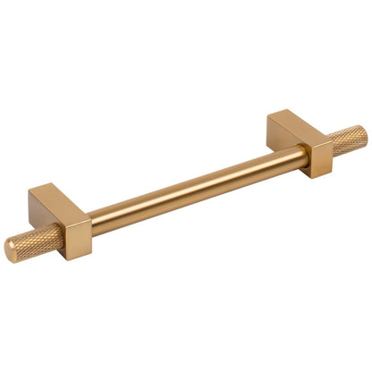 96 mm Center-to-Center Satin Nickel Larkin 4 Knurled Ends Cabinet Bar Pull