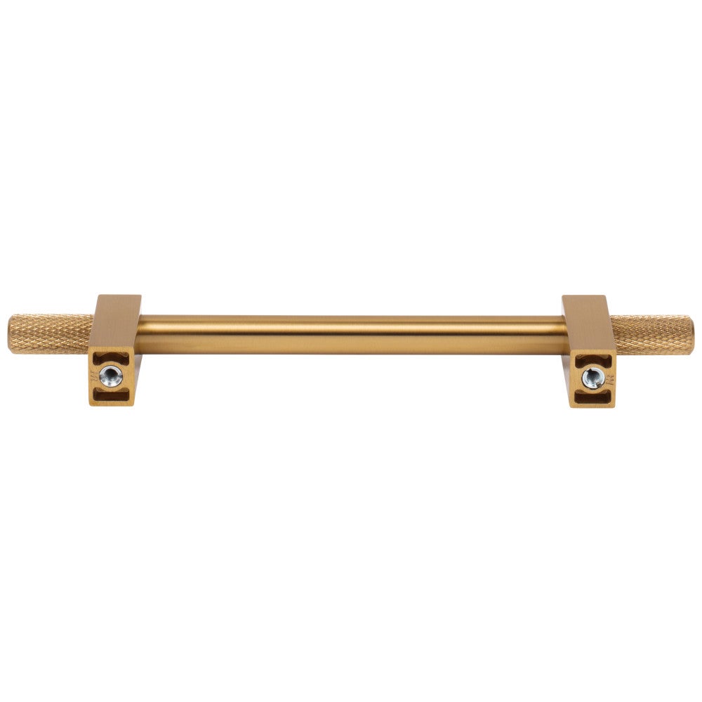 96 mm Center-to-Center Satin Nickel Larkin 4 Knurled Ends Cabinet Bar Pull