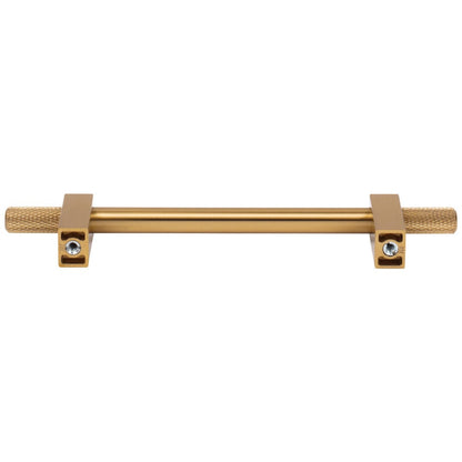 96 mm Center-to-Center Satin Nickel Larkin 4 Knurled Ends Cabinet Bar Pull