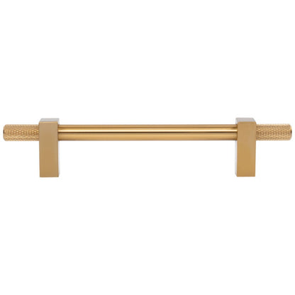 96 mm Center-to-Center Satin Nickel Larkin 4 Knurled Ends Cabinet Bar Pull
