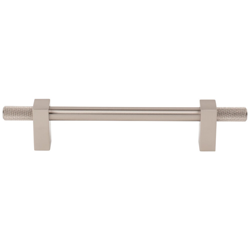 96 mm Center-to-Center Satin Nickel Larkin 4 Knurled Ends Cabinet Bar Pull