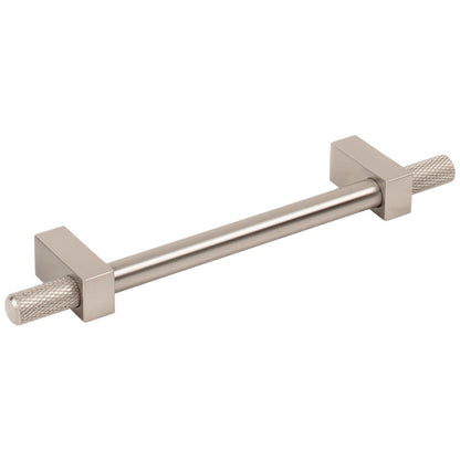96 mm Center-to-Center Satin Nickel Larkin 4 Knurled Ends Cabinet Bar Pull