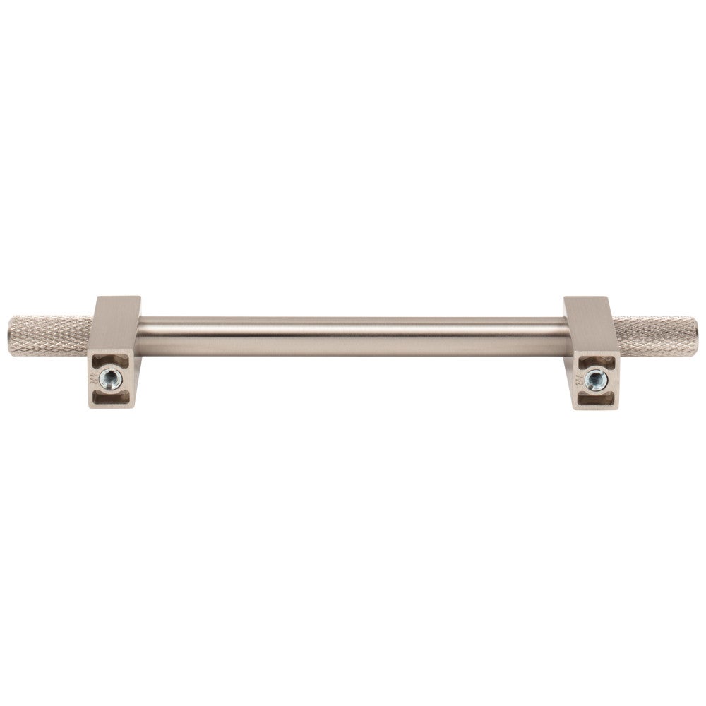 96 mm Center-to-Center Satin Nickel Larkin 4 Knurled Ends Cabinet Bar Pull