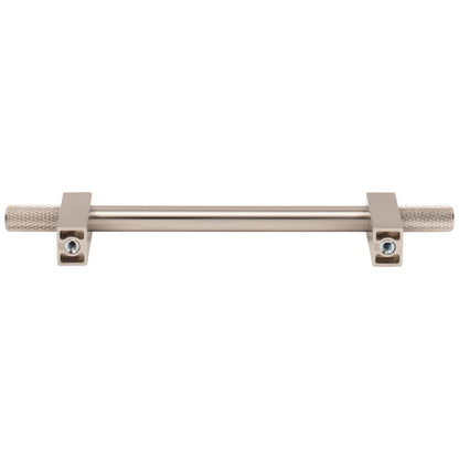 96 mm Center-to-Center Satin Nickel Larkin 4 Knurled Ends Cabinet Bar Pull
