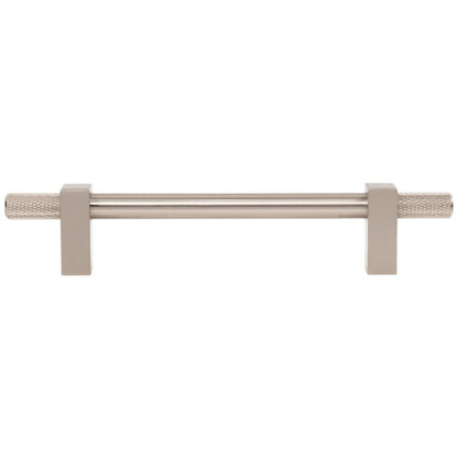96 mm Center-to-Center Satin Nickel Larkin 4 Knurled Ends Cabinet Bar Pull