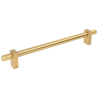 96 mm Center-to-Center Satin Nickel Larkin 4 Knurled Ends Cabinet Bar Pull