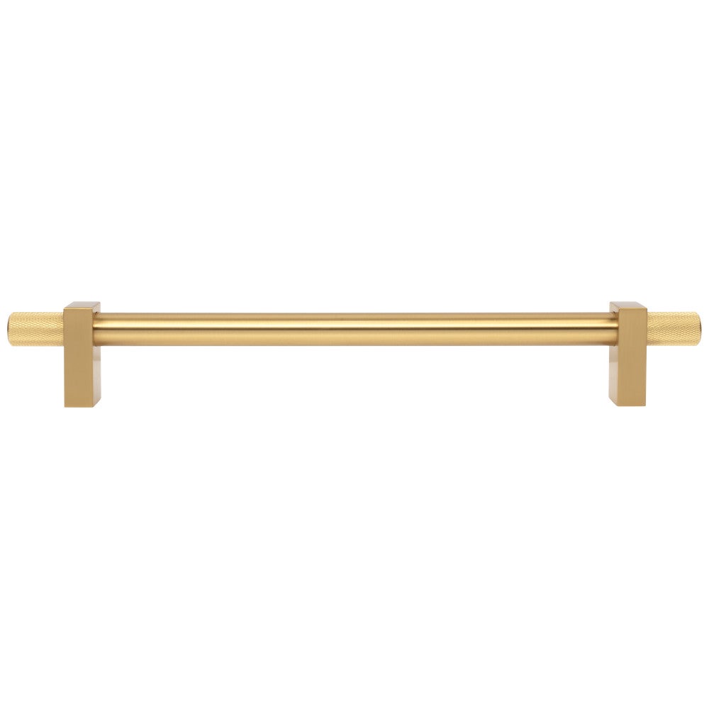 96 mm Center-to-Center Satin Nickel Larkin 4 Knurled Ends Cabinet Bar Pull