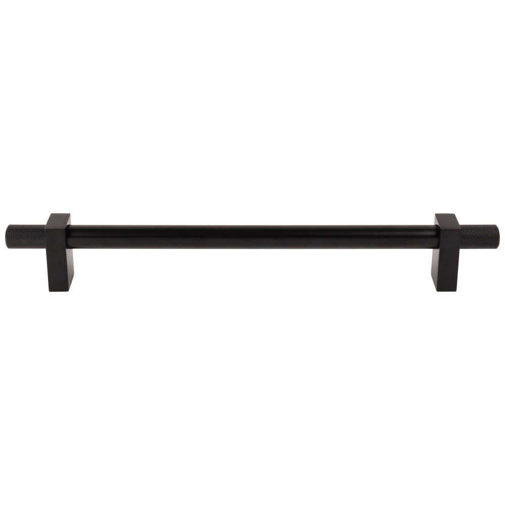 96 mm Center-to-Center Satin Nickel Larkin 4 Knurled Ends Cabinet Bar Pull