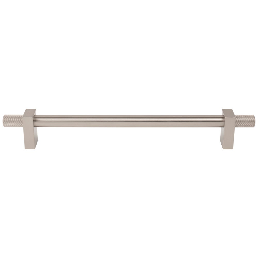 96 mm Center-to-Center Satin Nickel Larkin 4 Knurled Ends Cabinet Bar Pull